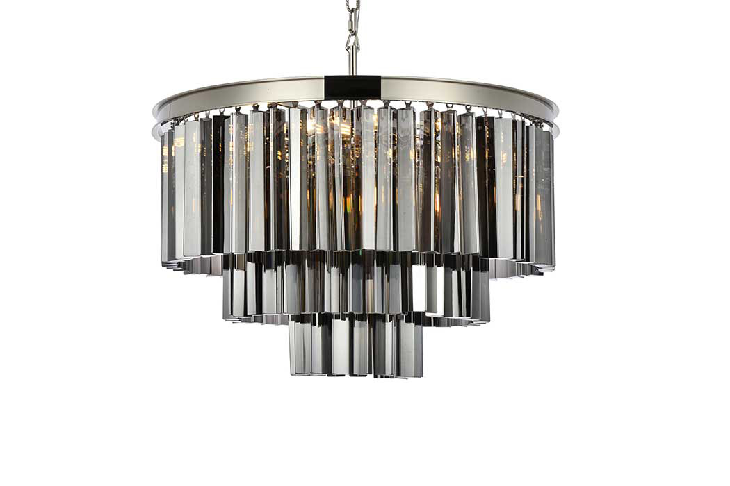Elegant Urban Classic Sydney Collection Pendant Lamp - Polished Nickel/Silver, L 26" (1201D26PN-SS-RC)