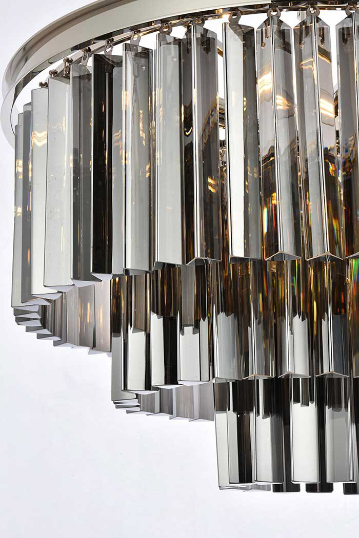 Elegant Urban Classic Sydney Collection Pendant Lamp - Polished Nickel/Silver, L 26" (1201D26PN-SS-RC)