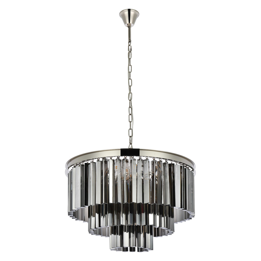 Elegant Urban Classic Sydney Collection Pendant Lamp - Polished Nickel/Silver, L 26" (1201D26PN-SS-RC)