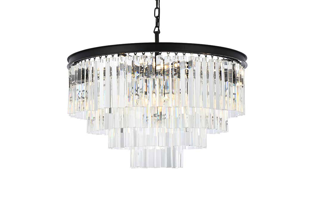 Elegant Urban Classic Sydney Collection Pendant Lamp - Matte Black, L 32" (1201D32MB-RC)