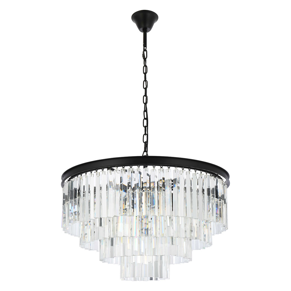 Elegant Urban Classic Sydney Collection Pendant Lamp - Matte Black, L 32" (1201D32MB-RC)