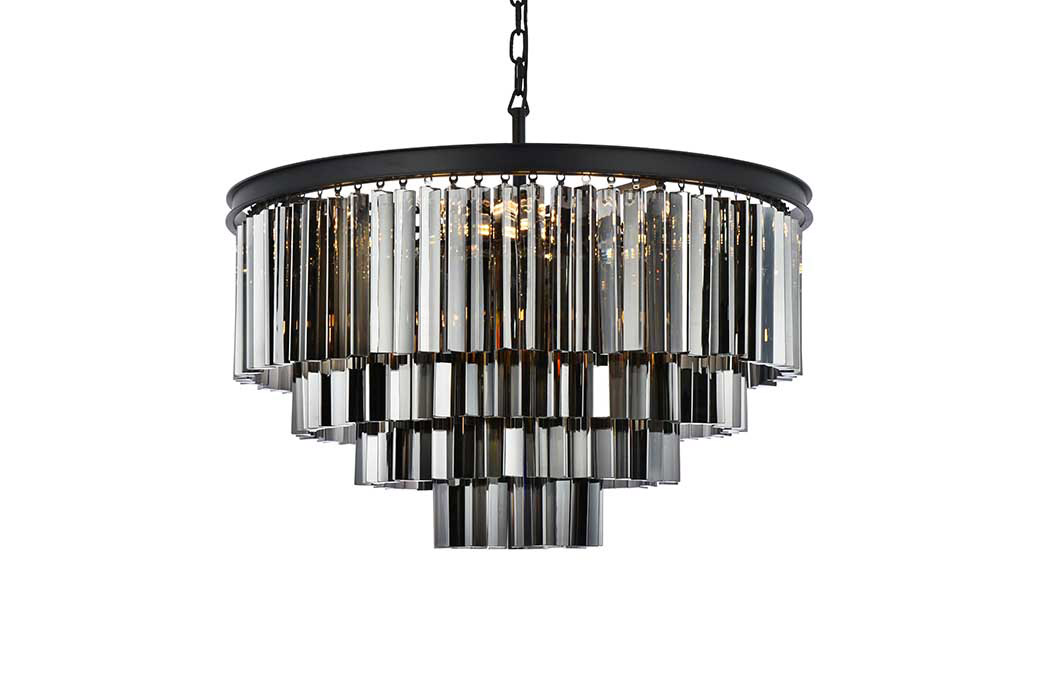 Elegant Urban Classic Sydney Collection Pendant Lamp - Matte Black/Silver, L 32" (1201D32MB-SS-RC)