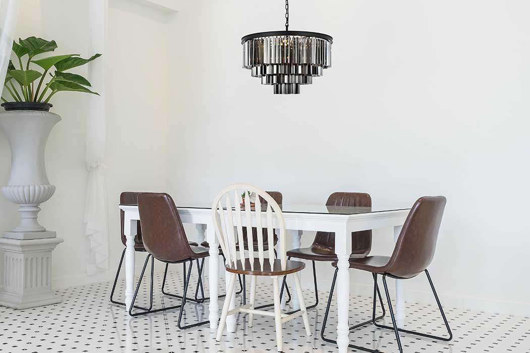 Elegant Urban Classic Sydney Collection Pendant Lamp - Matte Black/Silver, L 32" (1201D32MB-SS-RC)