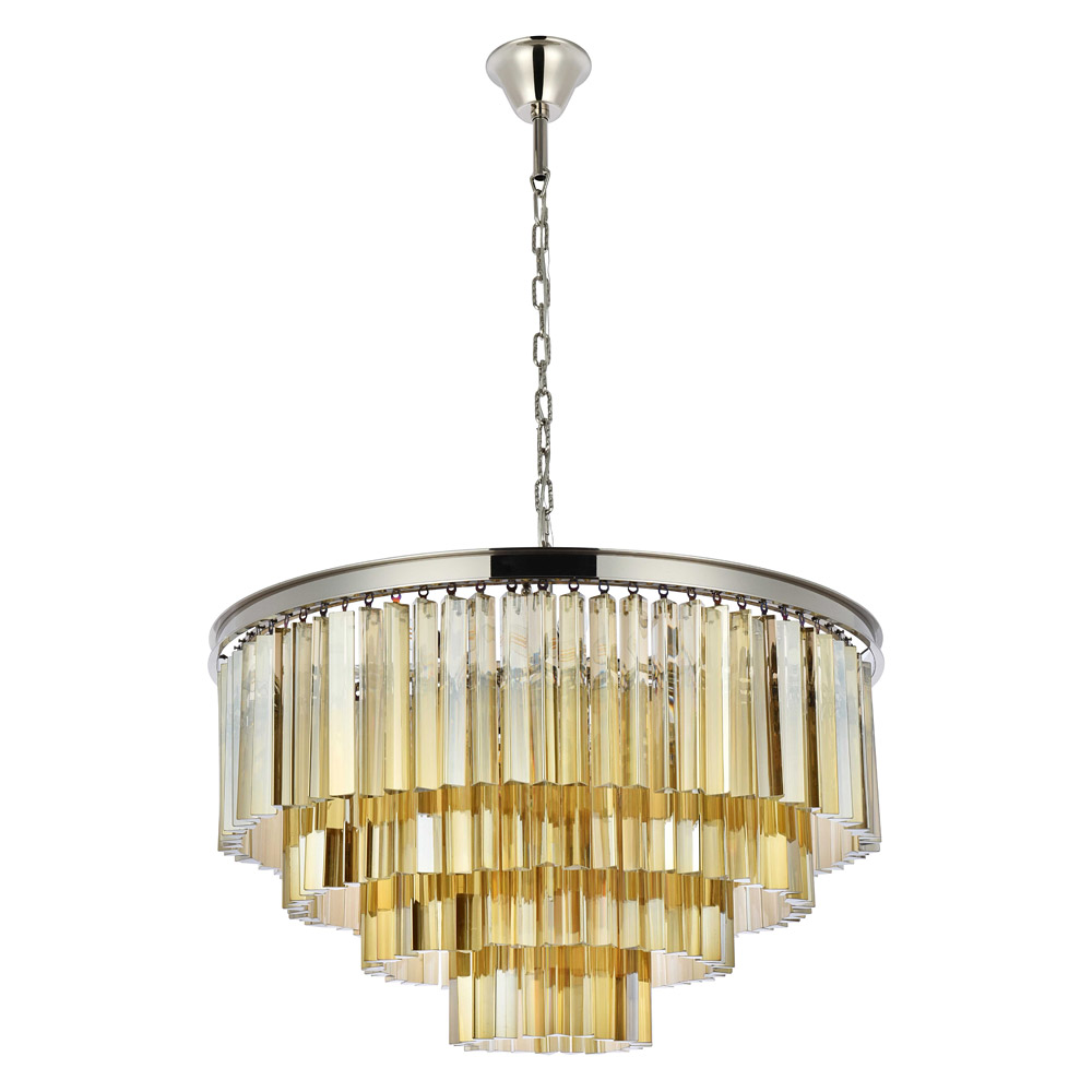 Elegant Urban Classic Sydney Collection Pendant Lamp - Polished Nickel/Gold, L 32" (1201D32PN-GT-RC)