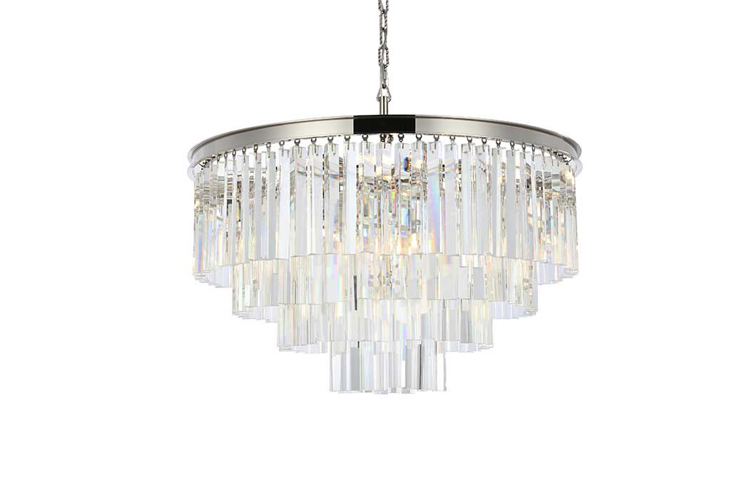 Elegant Urban Classic Sydney Collection Pendant Lamp - Polished Nickel, L 32" (1201D32PN-RC)