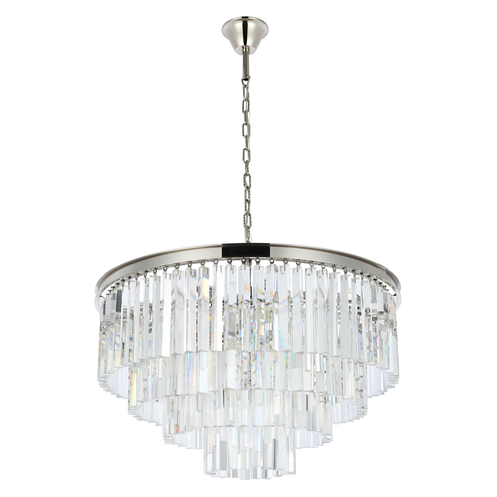 Elegant Urban Classic Sydney Collection Pendant Lamp - Polished Nickel, L 32" (1201D32PN-RC)