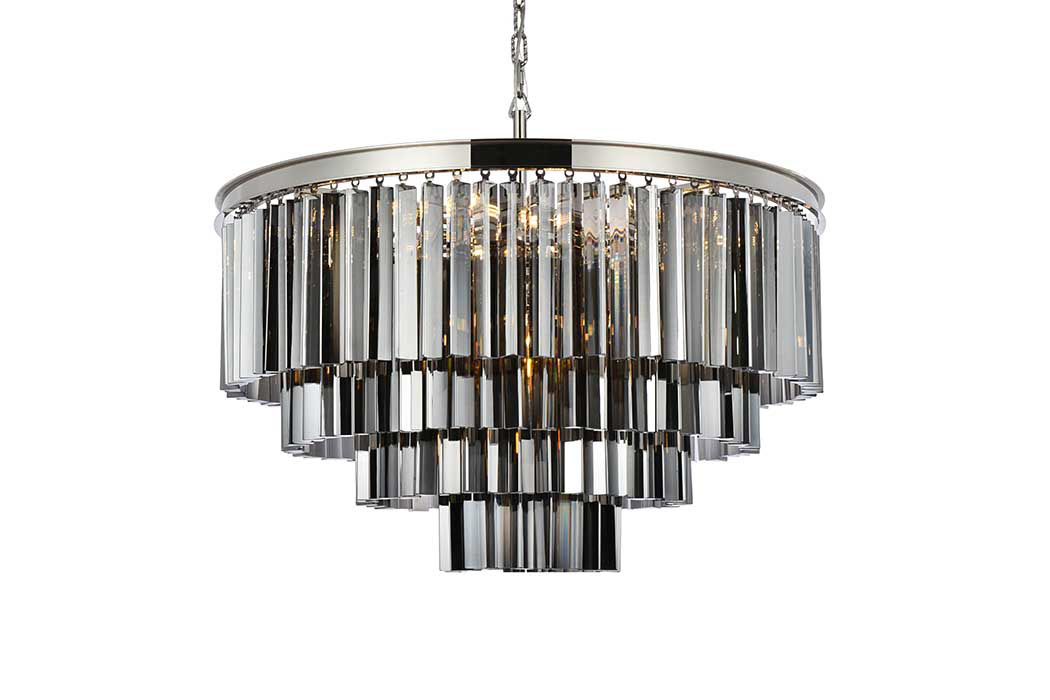 Elegant Urban Classic Sydney Collection Pendant Lamp - Polished Nickel/Silver, L 32" (1201D32PN-SS-RC)
