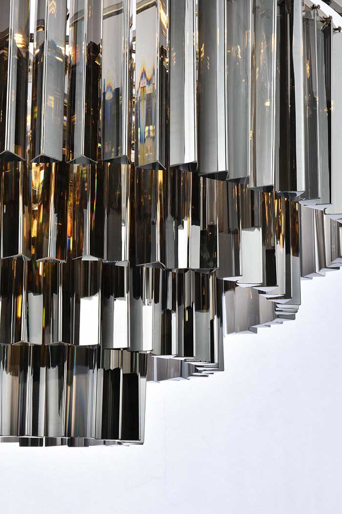 Elegant Urban Classic Sydney Collection Pendant Lamp - Polished Nickel/Silver, L 32" (1201D32PN-SS-RC)