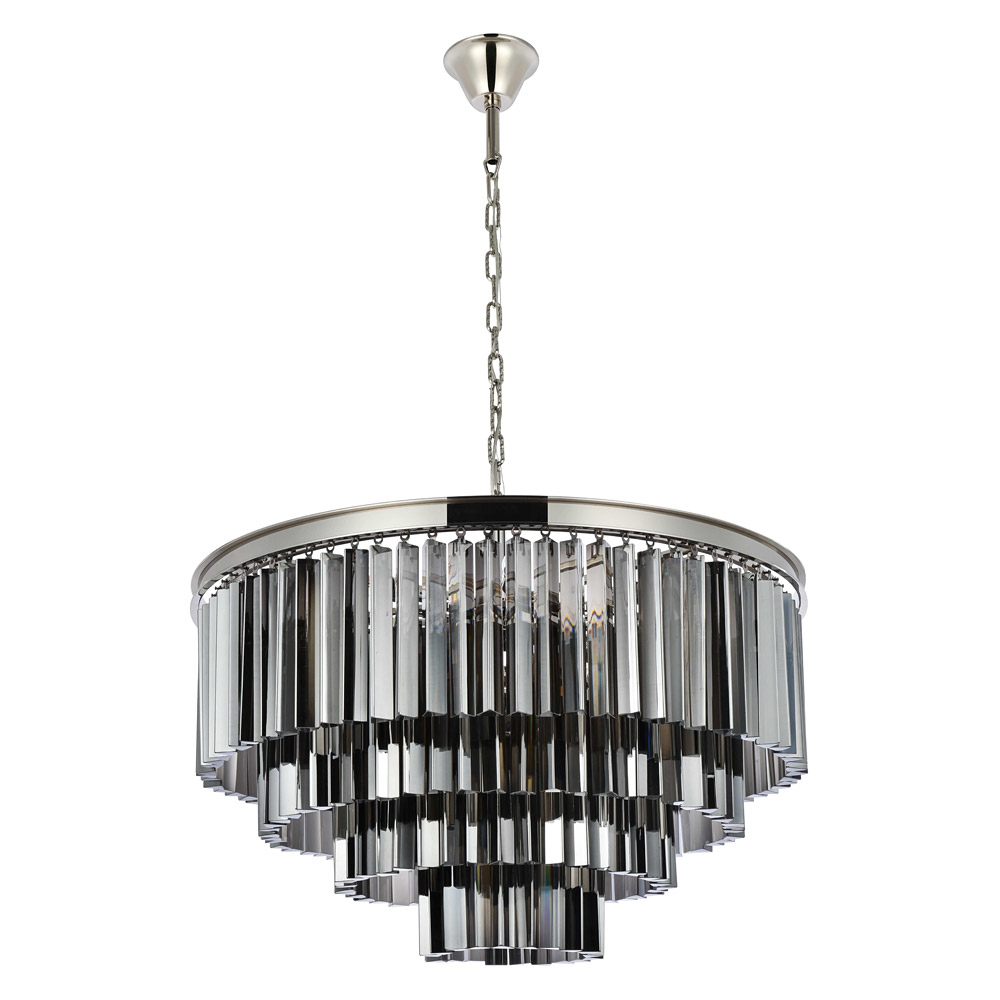 Elegant Urban Classic Sydney Collection Pendant Lamp - Polished Nickel/Silver, L 32" (1201D32PN-SS-RC)