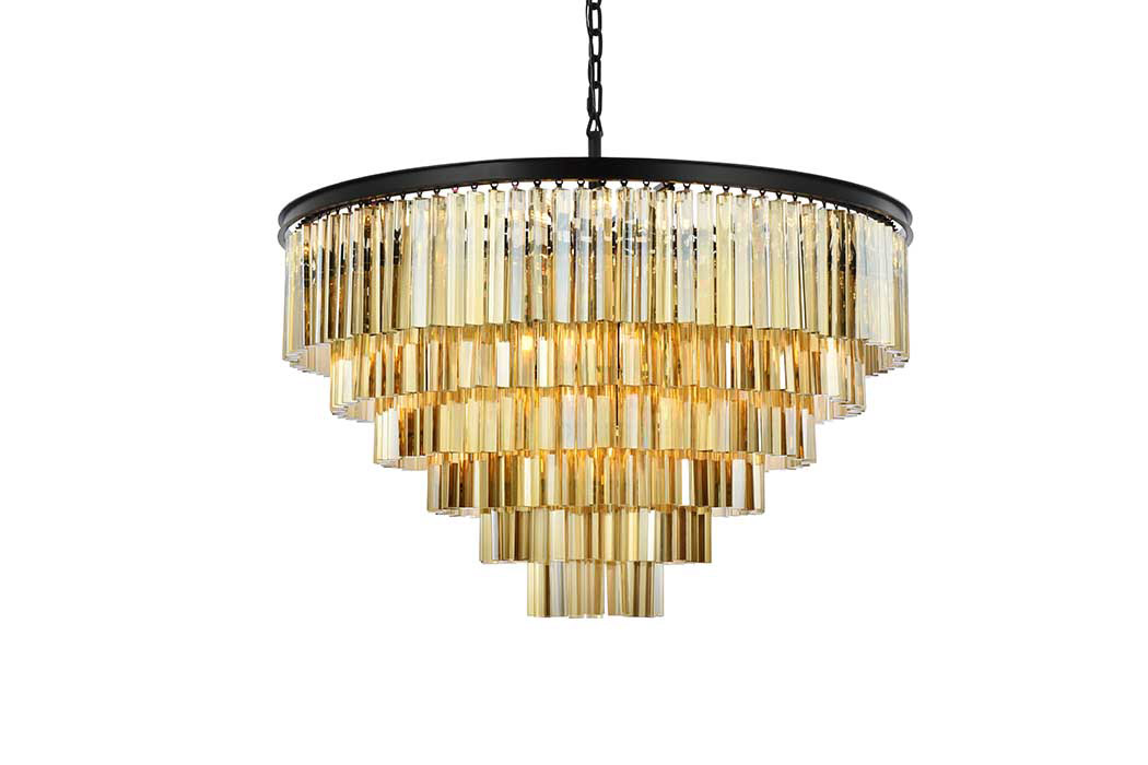 Elegant Urban Classic Sydney Collection Pendant Lamp - Matte Black/Gold, L 44" (1201D44MB-GT-RC)