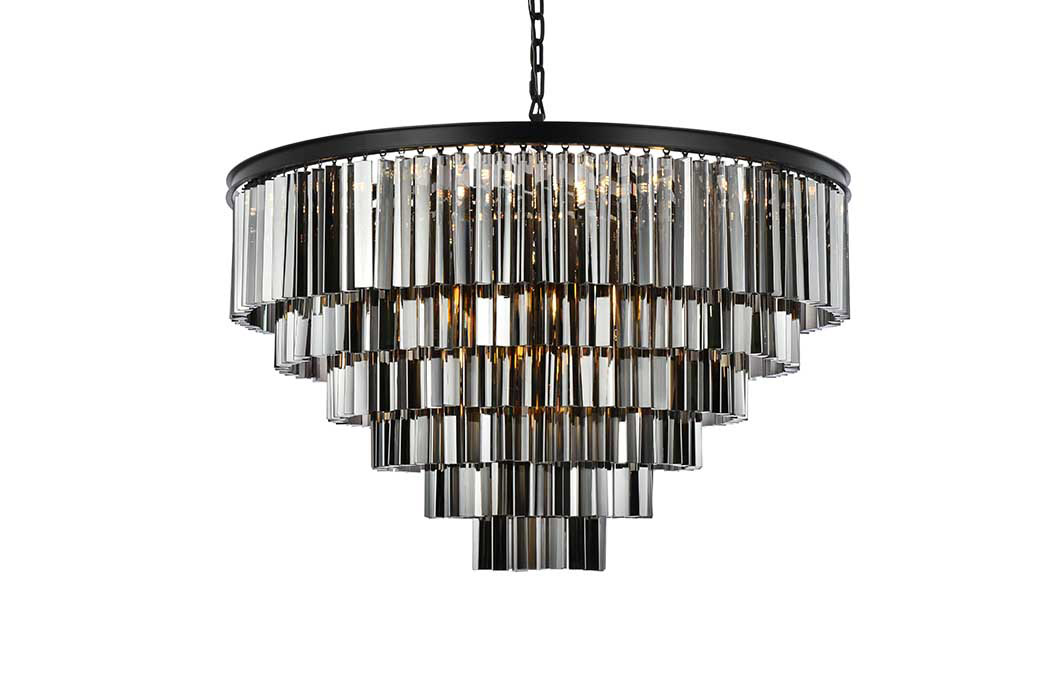 Elegant Urban Classic Sydney Collection Pendant Lamp - Matte Black/Silver, L 44" (1201D44MB-SS-RC)
