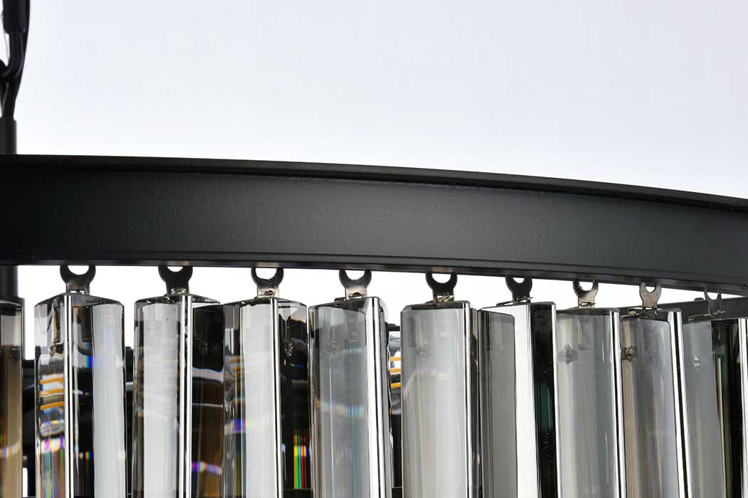Elegant Urban Classic Sydney Collection Pendant Lamp - Matte Black/Silver, L 44" (1201D44MB-SS-RC)