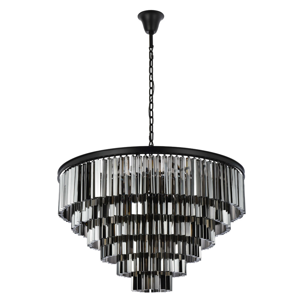 Elegant Urban Classic Sydney Collection Pendant Lamp - Matte Black/Silver, L 44" (1201D44MB-SS-RC)