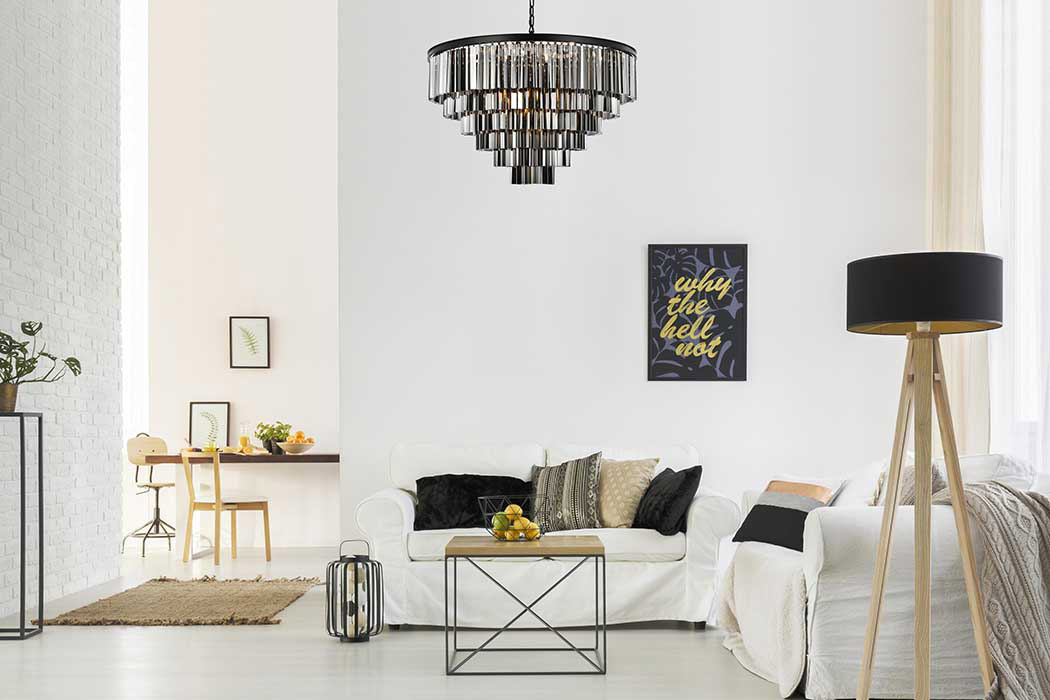 Elegant Urban Classic Sydney Collection Pendant Lamp - Matte Black/Silver, L 44" (1201D44MB-SS-RC)