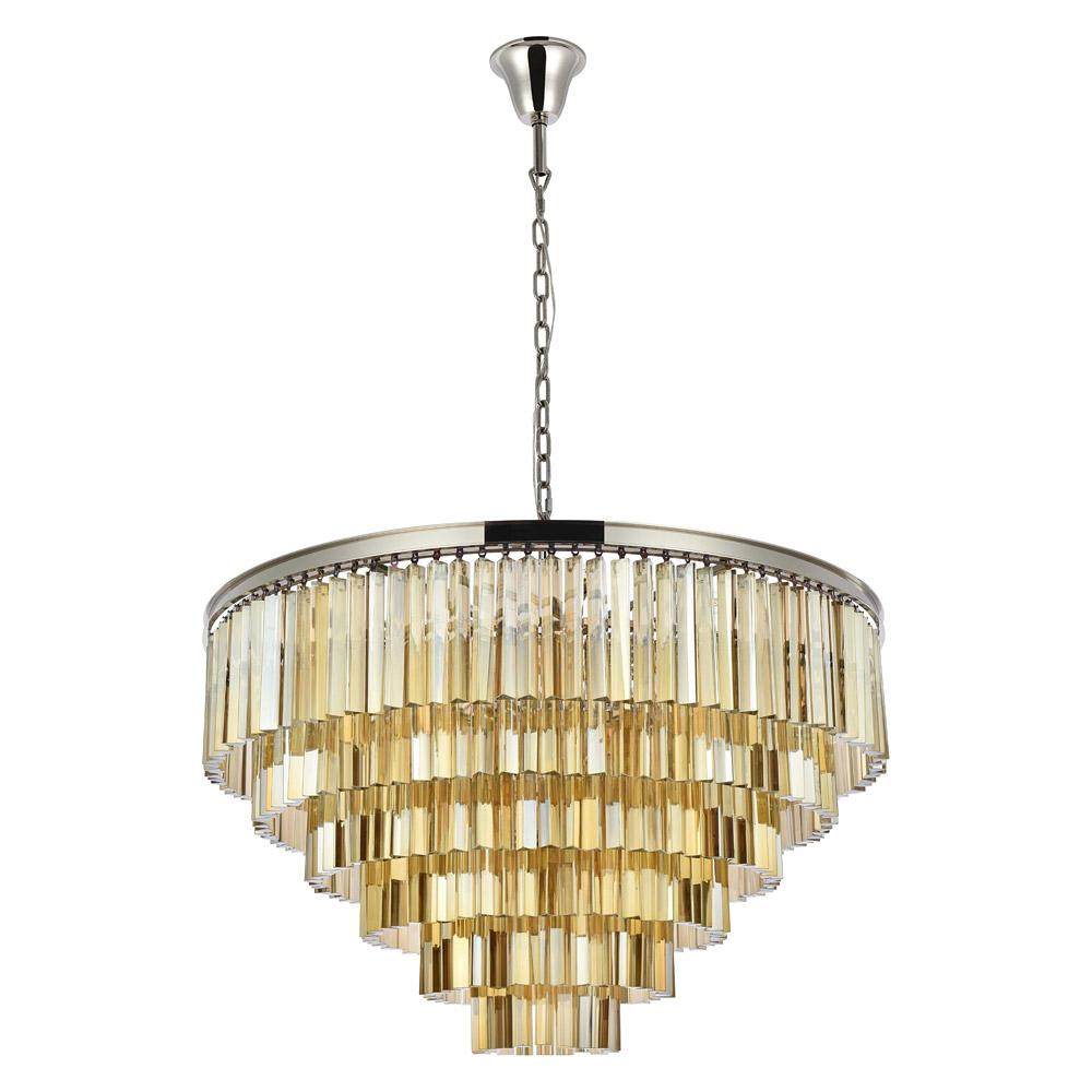 Elegant Urban Classic Sydney Collection Pendant Lamp - Polished Nickel/Gold, L 44" (1201D44PN-GT-RC)
