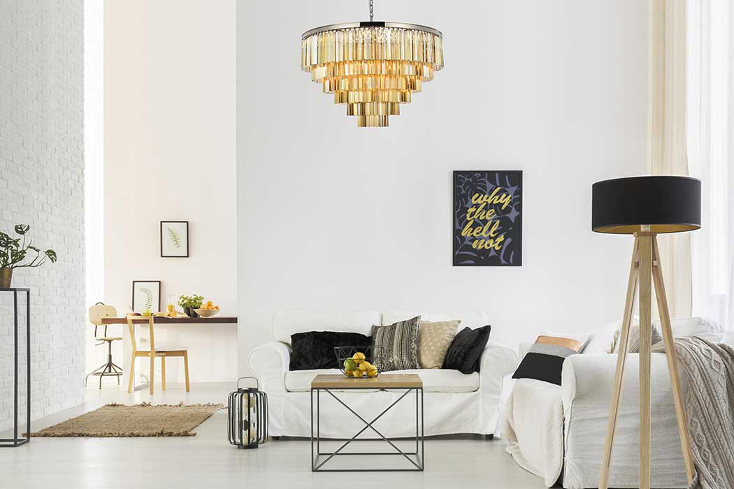 Elegant Urban Classic Sydney Collection Pendant Lamp - Polished Nickel/Gold, L 44" (1201D44PN-GT-RC)