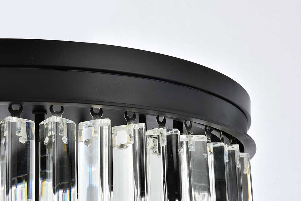 Elegant Sydney 9 Light Flush Mount - Matte Black, L 20" (1201F20MB-RC)