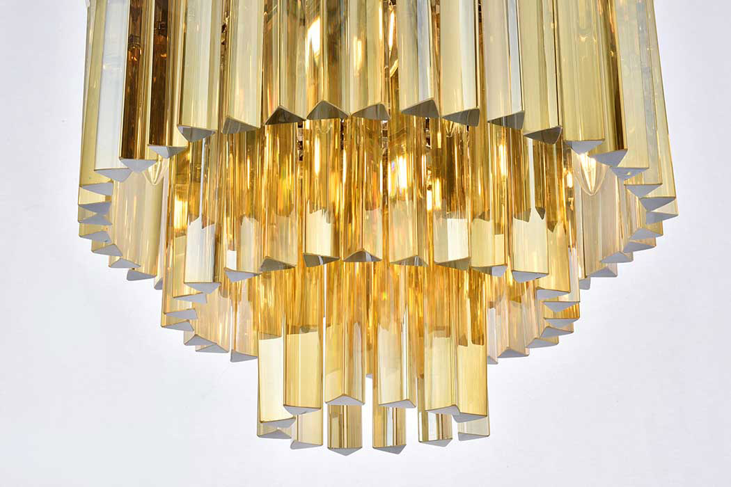 Elegant Sydney 9 Light Flush Mount - Polished Nickel/Gold, L 20" (1201F20PN-GT-RC)