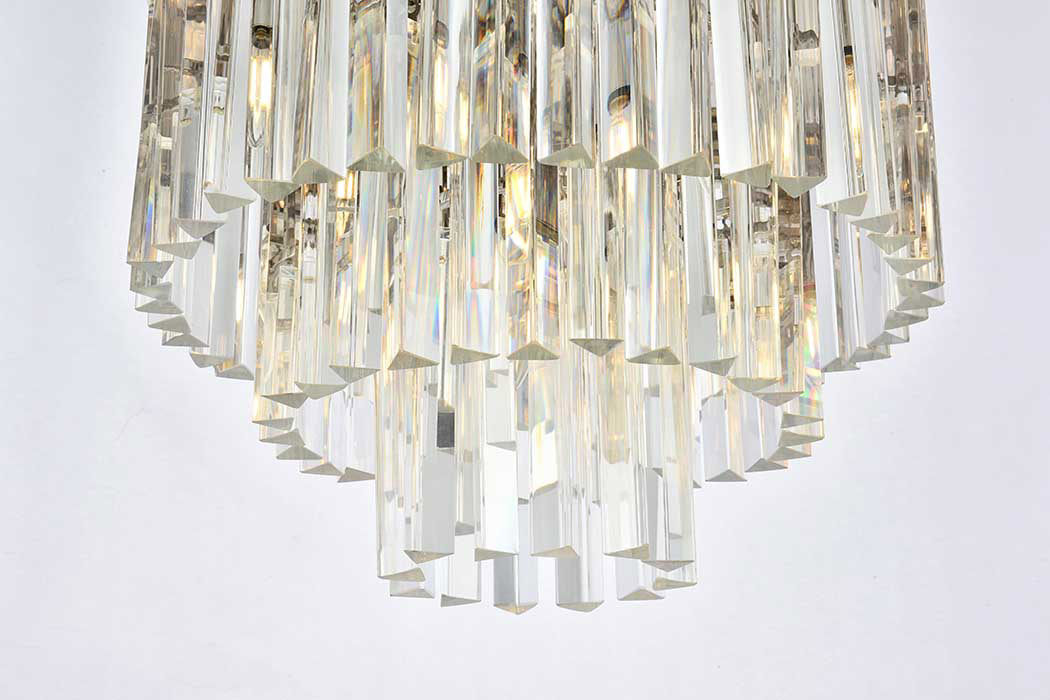 Elegant Sydney 9 Light Flush Mount - Polished Nickel, L 20" (1201F20PN-RC)