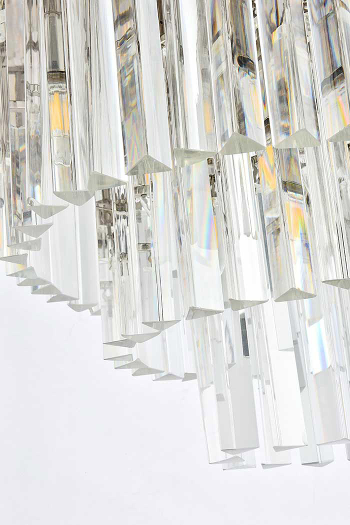 Elegant Sydney 9 Light Flush Mount - Polished Nickel, L 20" (1201F20PN-RC)