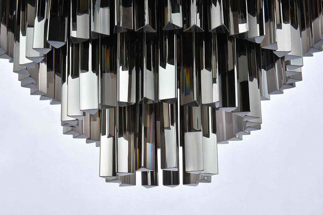 Elegant Sydney 9 Light Flush Mount - Matte Black/Silver, L 32" (1201F32MB-SS-RC)