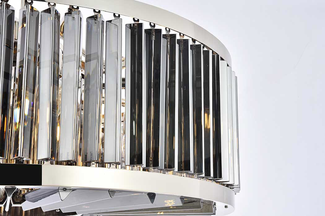 Elegant Prism 8 Light Round Chandelier - Polished Nickel/Silver, L 35.5" (1203D35PN-SS-RC)