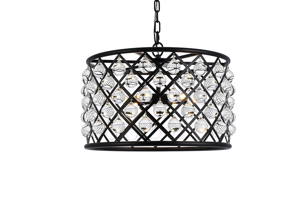 Elegant Urban Classic Madison Collection Pendant Lamp - Matte Black, L 20" (1204D20MB-RC)