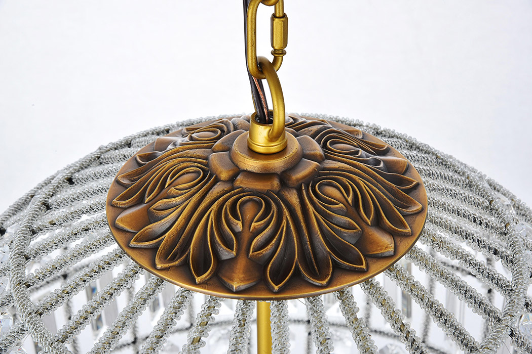Elegant Urban Classic Pendant Lamp - French Gold, L 17.5" (1205D18FG-RC)