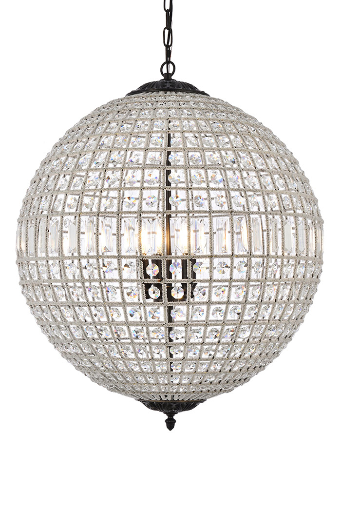 Elegant Urban Classic Pendant Lamp - Dark Bronze, L 24" (1205D24DB-RC)
