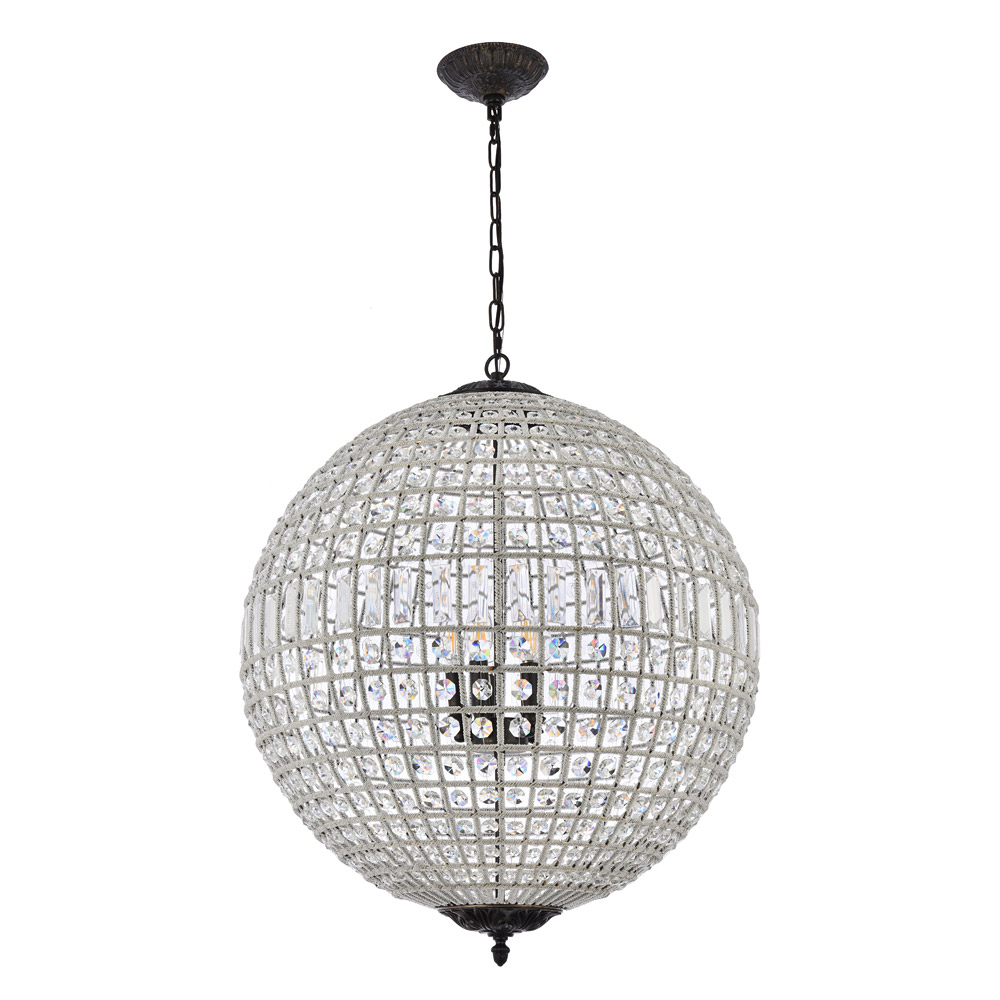 Elegant Urban Classic Pendant Lamp - Dark Bronze, L 24" (1205D24DB-RC)