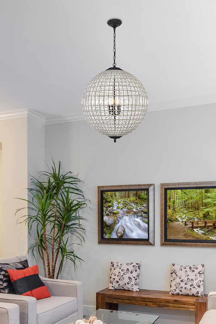 Elegant Urban Classic Pendant Lamp - Dark Bronze, L 24" (1205D24DB-RC)