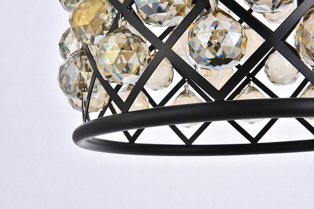 Elegant Urban Classic Madison Collection Pendant Lamp - Matte Black/Gold, L 14" (1206D14MB-GT-RC)