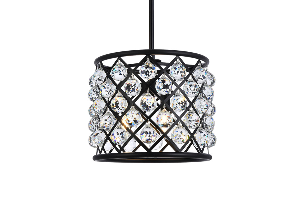 Elegant Urban Classic Madison Collection Pendant Lamp - Matte Black, L 14" (1206D14MB-RC)