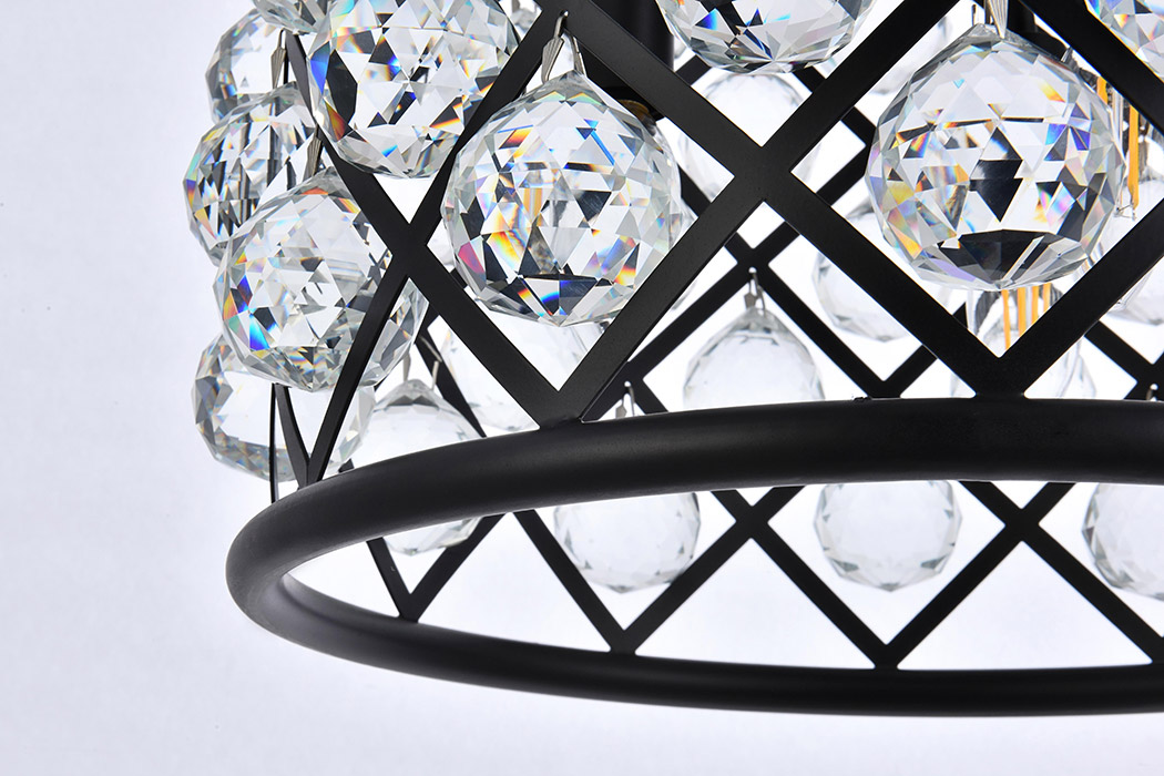 Elegant Urban Classic Madison Collection Pendant Lamp - Matte Black, L 14" (1206D14MB-RC)