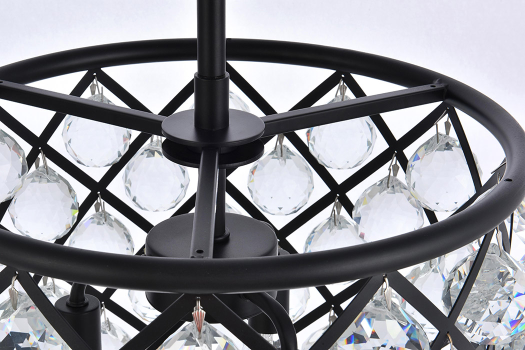 Elegant Urban Classic Madison Collection Pendant Lamp - Matte Black, L 14" (1206D14MB-RC)