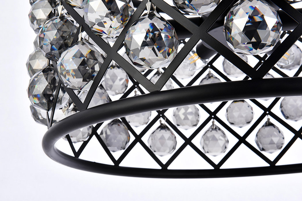 Elegant Urban Classic Madison Collection Pendant Lamp - Matte Black/Silver, L 20" (1206D20MB-SS-RC)