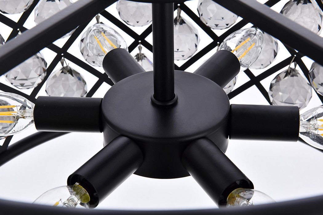 Elegant Urban Classic Madison Collection Pendant Lamp - Matte Black/Silver, L 20" (1206D20MB-SS-RC)