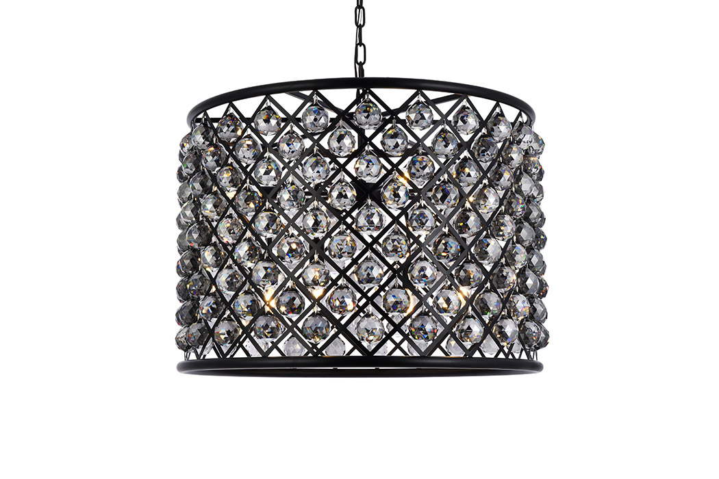 Elegant Urban Classic Madison Collection Pendant Lamp - Matte Black/Silver, L 27.5" (1206D27MB-SS-RC)