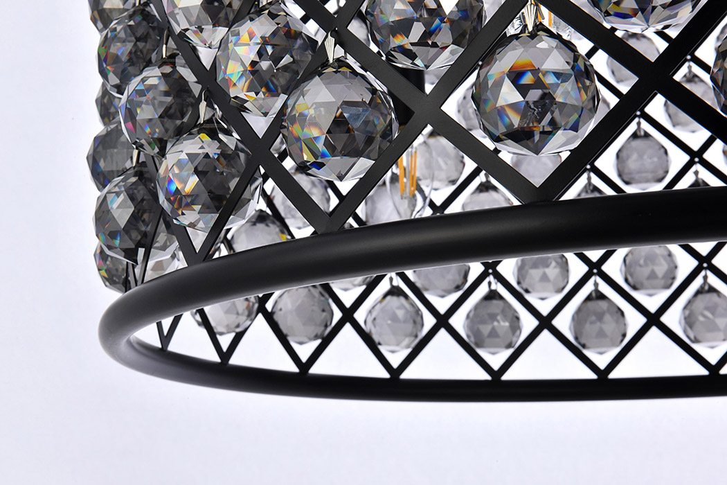Elegant Urban Classic Madison Collection Pendant Lamp - Matte Black/Silver, L 27.5" (1206D27MB-SS-RC)