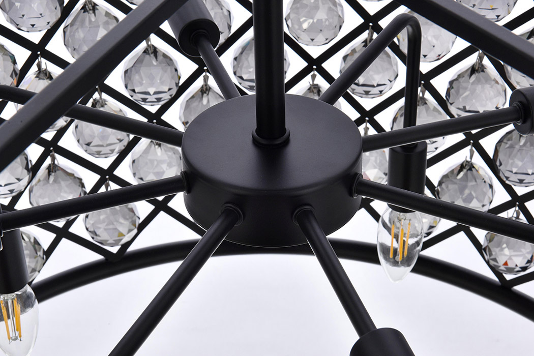 Elegant Urban Classic Madison Collection Pendant Lamp - Matte Black/Silver, L 27.5" (1206D27MB-SS-RC)