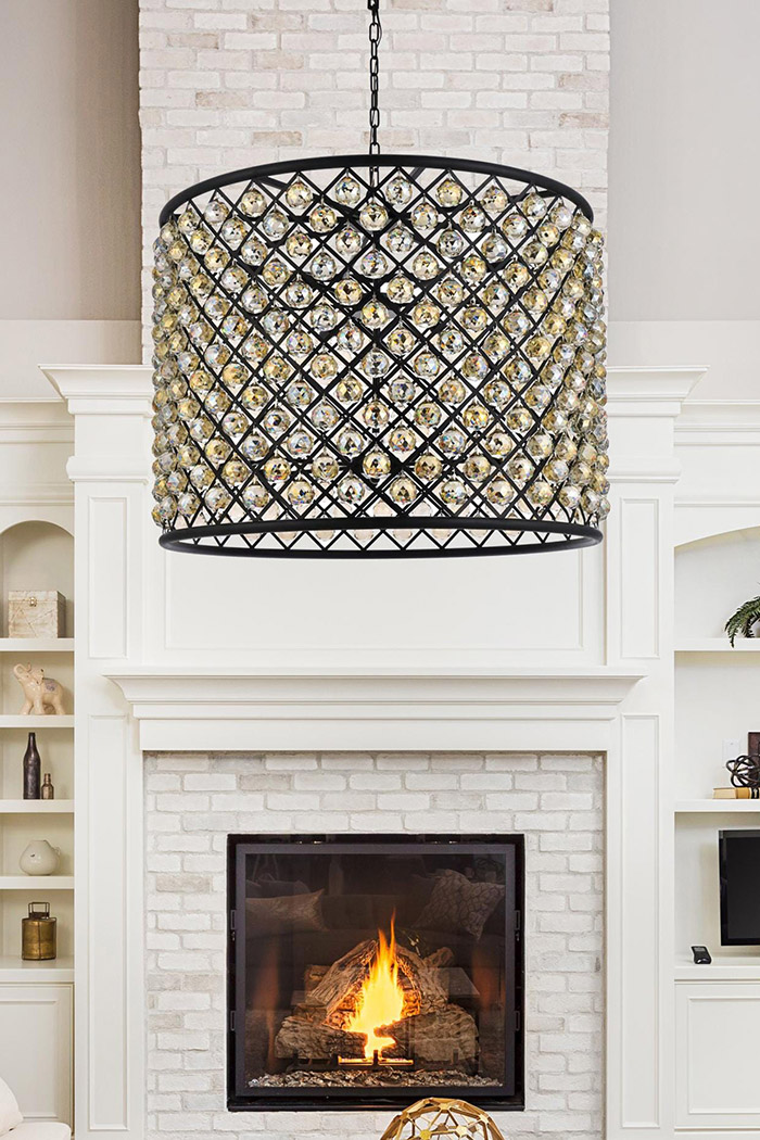 Elegant Urban Classic Madison Collection Pendant Lamp - Matte Black/Gold, L 35.5" (1206D35MB-GT-RC)