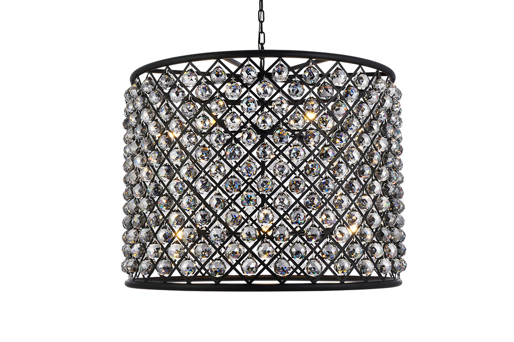Elegant Urban Classic Madison Collection Pendant Lamp - Matte Black/Silver, L 35.5" (1206D35MB-SS-RC)