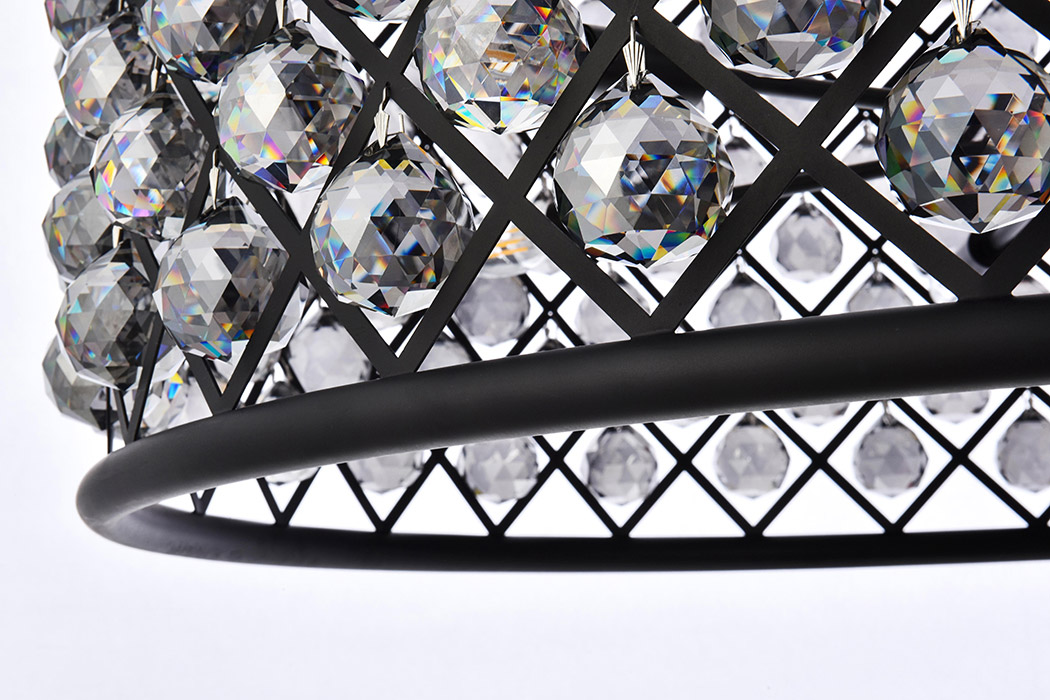 Elegant Urban Classic Madison Collection Pendant Lamp - Matte Black/Silver, L 35.5" (1206D35MB-SS-RC)