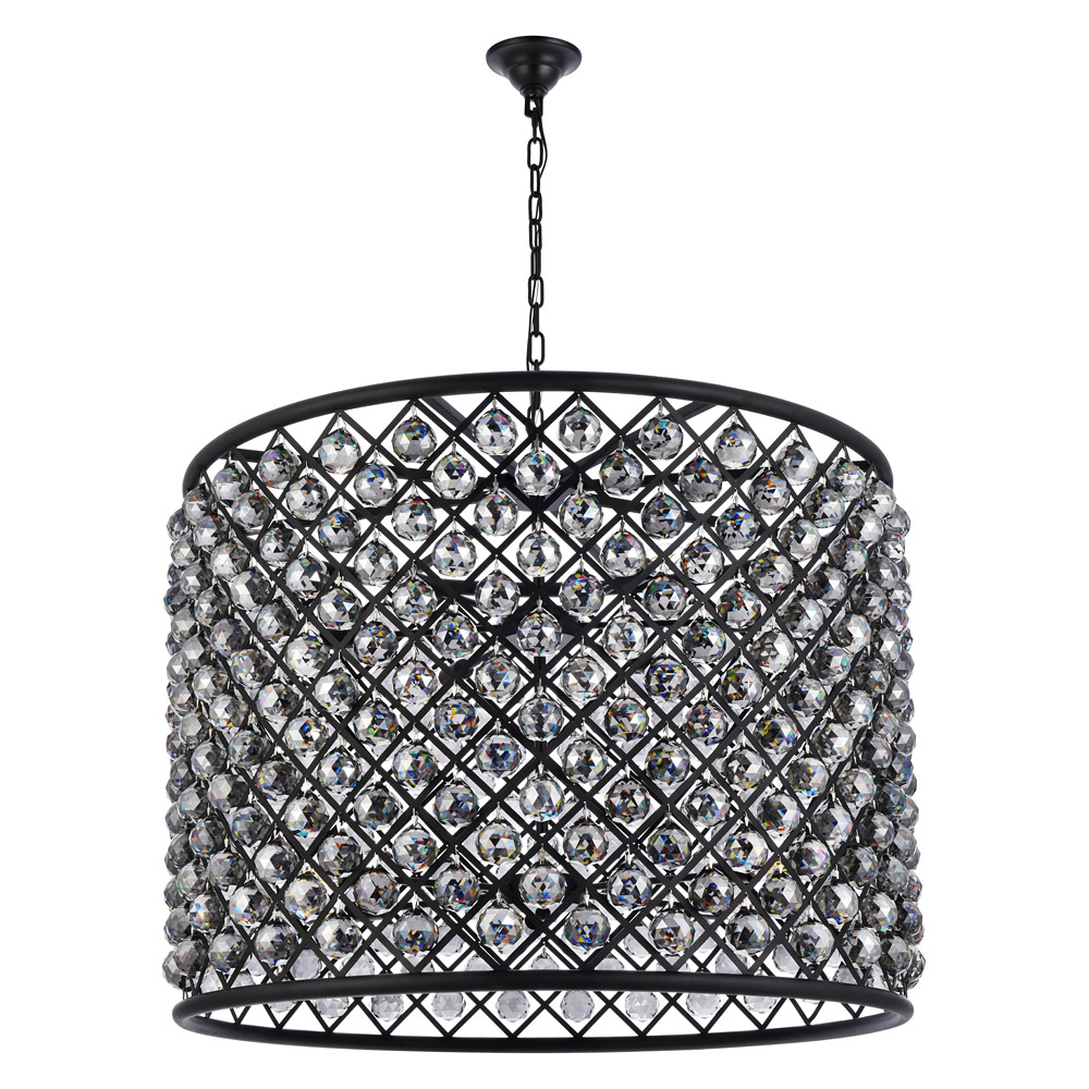 Elegant Urban Classic Madison Collection Pendant Lamp - Matte Black/Silver, L 35.5" (1206D35MB-SS-RC)
