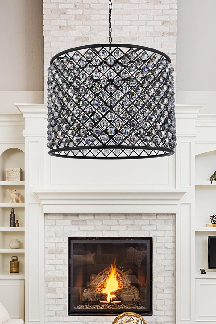 Elegant Urban Classic Madison Collection Pendant Lamp - Matte Black/Silver, L 35.5" (1206D35MB-SS-RC)