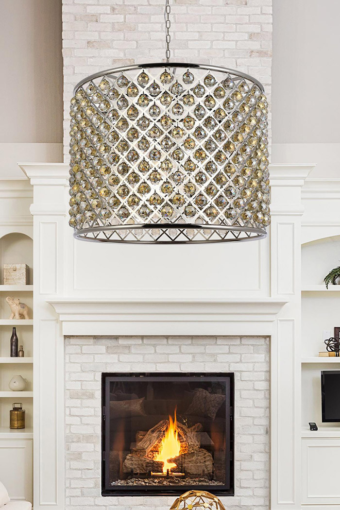 Elegant Urban Classic Madison Collection Pendant Lamp - Polished Nickel/Gold, L 35.5" (1206D35PN-GT-RC)
