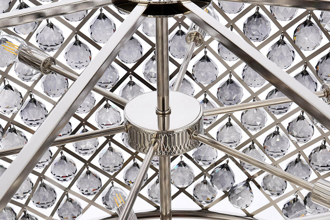 Elegant Urban Classic Madison Collection Pendant Lamp - Polished Nickel/Silver, L 35.5" (1206D35PN-SS-RC)