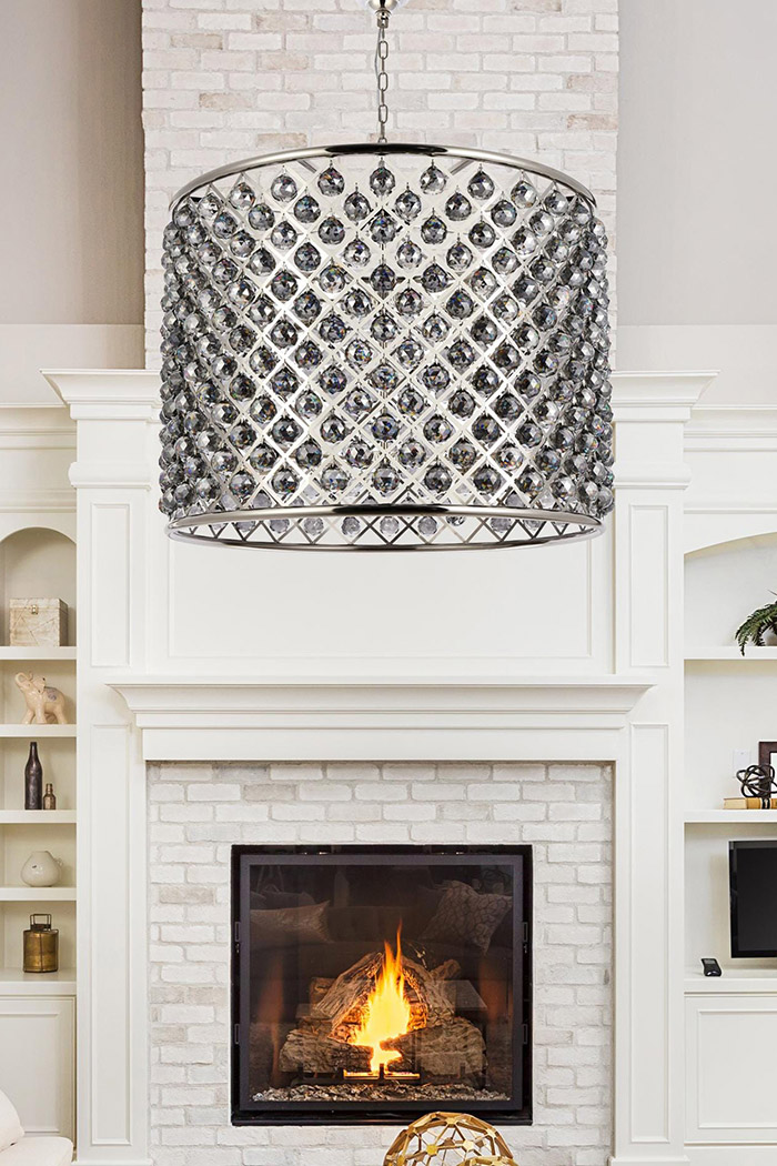 Elegant Urban Classic Madison Collection Pendant Lamp - Polished Nickel/Silver, L 35.5" (1206D35PN-SS-RC)