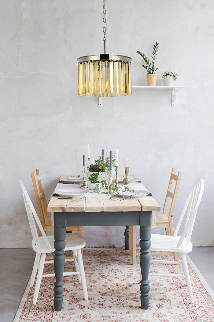 Elegant Crystal Prism 6 Light Round Chandelier - Polished Nickel/Gold, L 16" (1208D16PN-GT-RC)