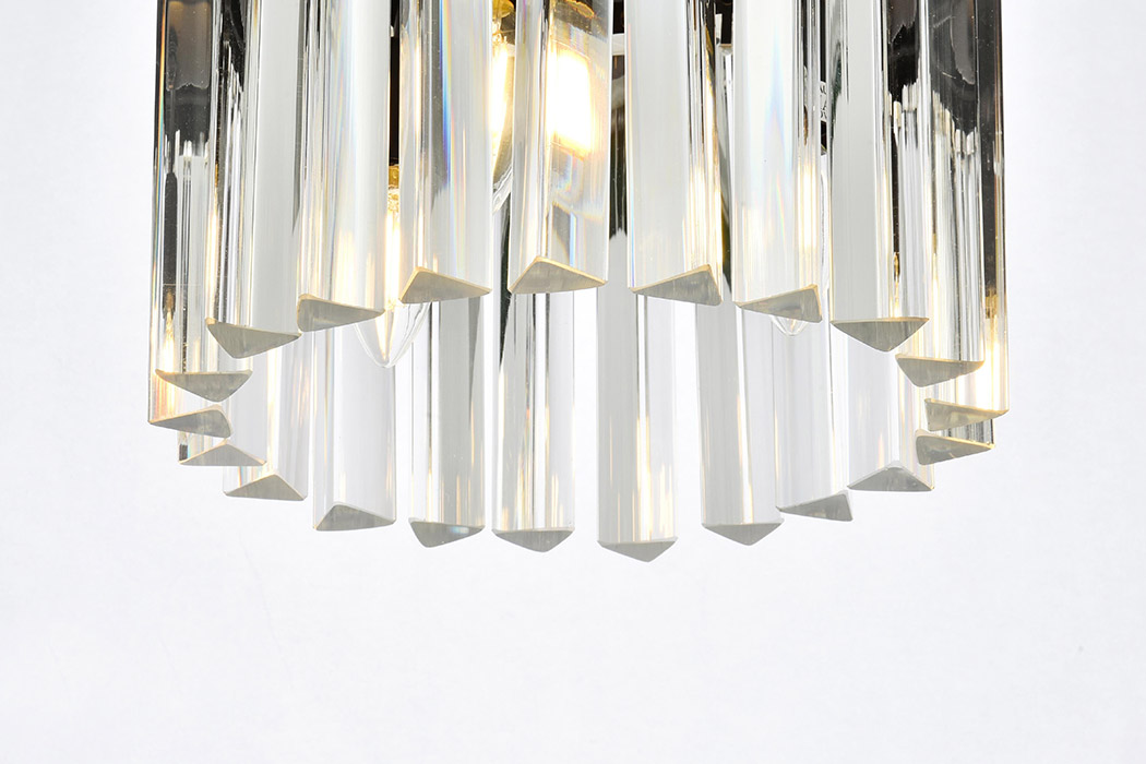 Elegant Crystal Prism 6 Light Flush Mount - Matte Black, L 12" (1208F12MB-RC)